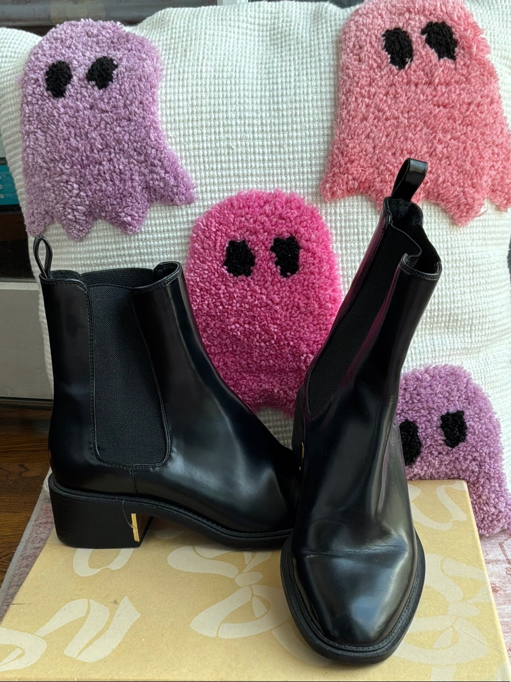 Zara Black Leather Chelsea Ankle Boots